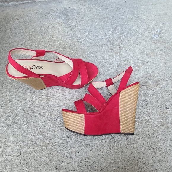 Red Circle Footwear Shoes - Red circle wedges